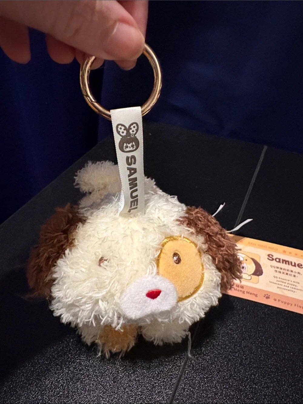 Plush Puppy Small Pet Toy - Cream, Brown & Gold